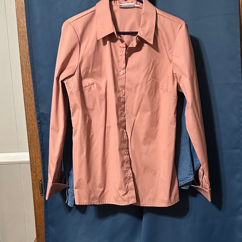 Denim&Co Coral Button-Up Blouse
